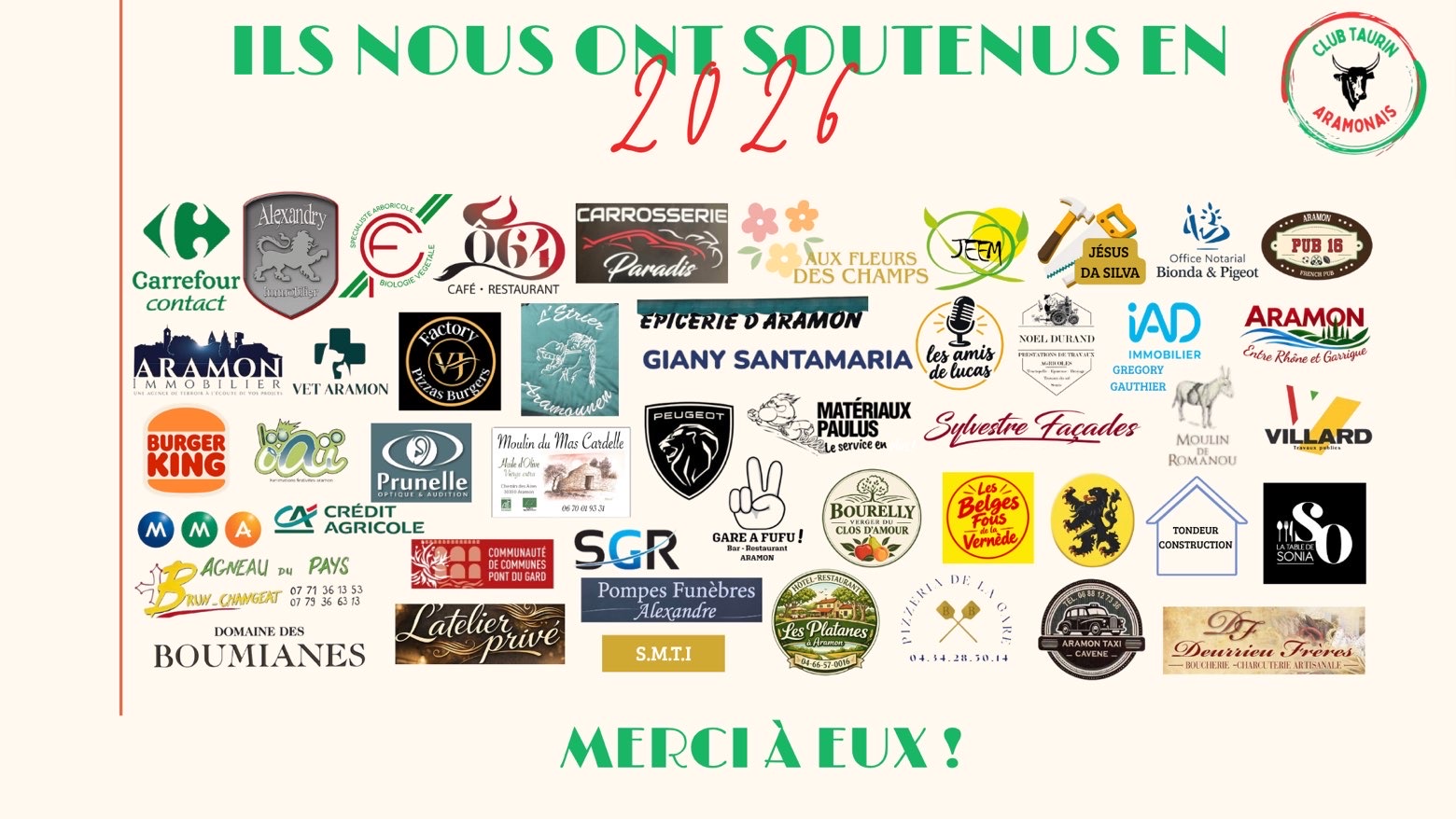 Nos partenaires 2026 — Ils nous ont soutenus