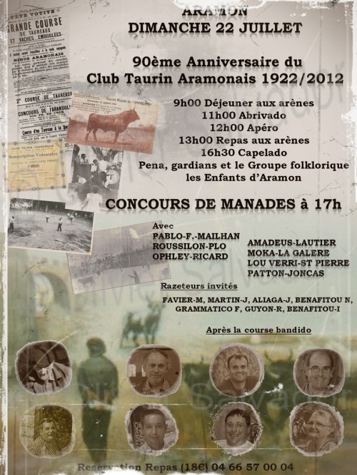 90ème anniversaire du Club Taurin Aramonais 2012